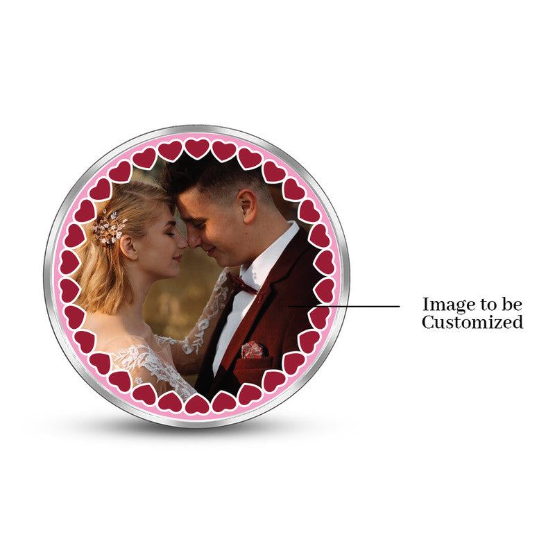 Custom 1st Anniversary Love Silver Coin – Personalized Round Design