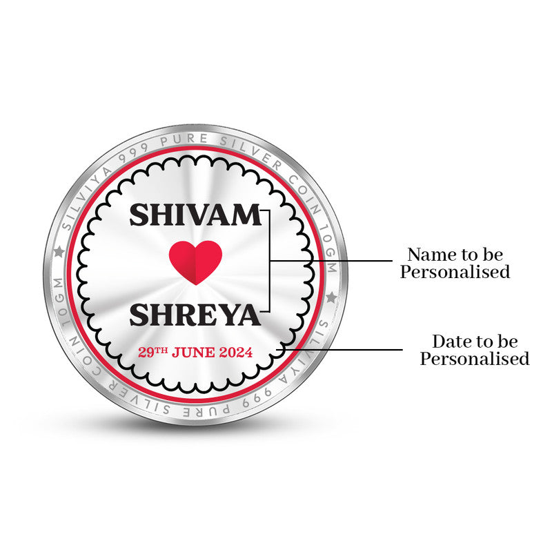 Commitment of Love 999 Pure Silver Round Coin – Design backside