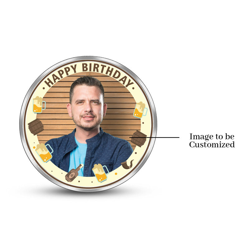 Birthday Customized 999 Pure Silver Round Coin Cheers Design