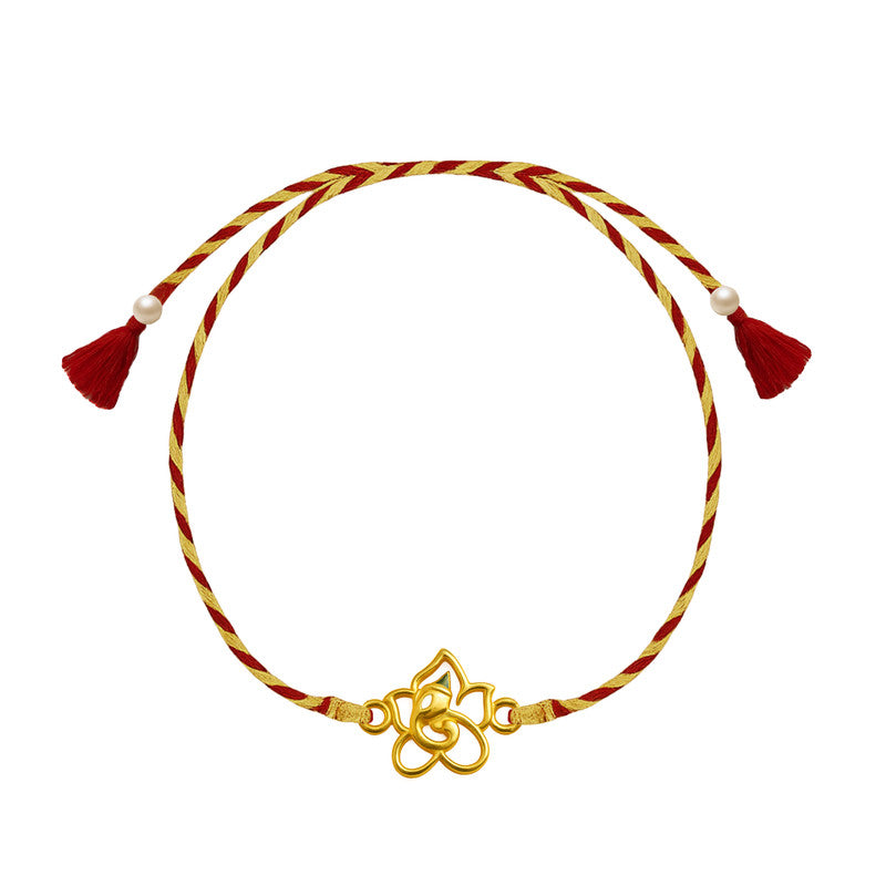 Silver rakhi for brother with Lord Ganesha in floral design – original silver rakhi and silver rakhi design with price for Raksha Bandhan