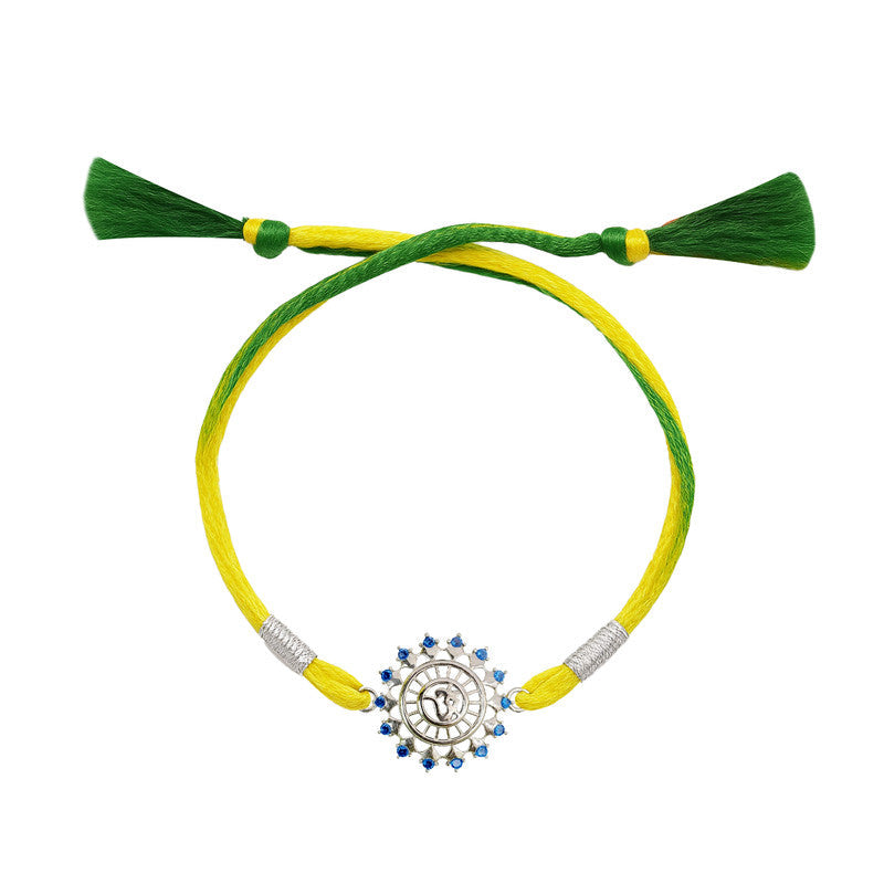 Silver Om with Sun design Rakhi for Brother