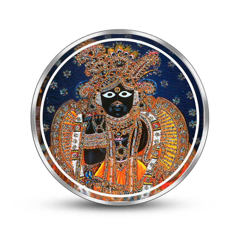 Shri Banke Bihari Ji 999 Pure Silver Coin Spiritual Design frontside