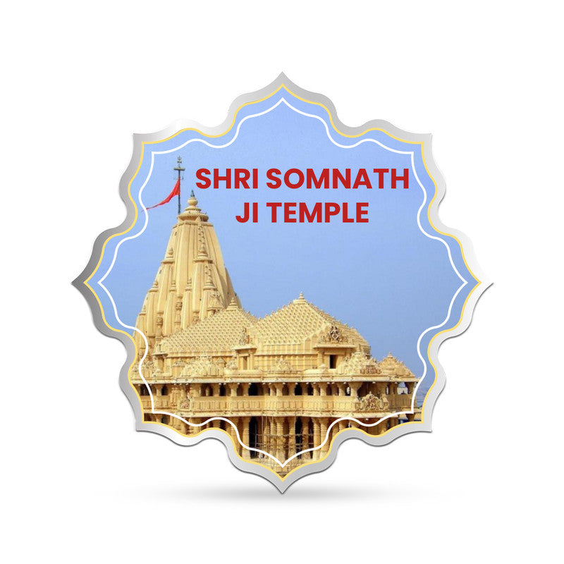 Somnath Temple 999 Pure Silver Coin Spiritual Design frontside