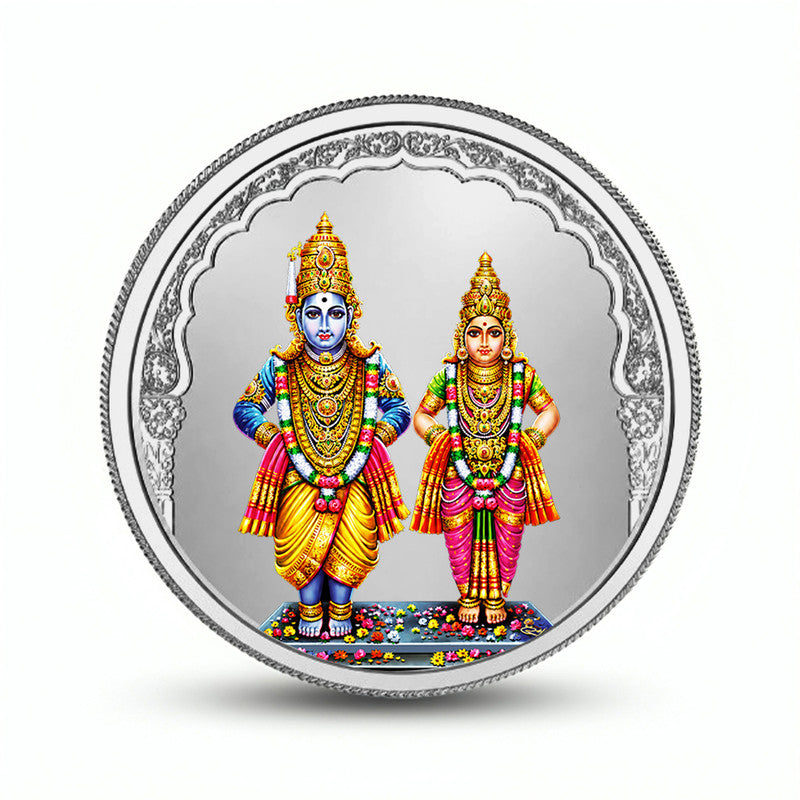 Shri Vitthal & Rukmini Ji 999 Pure Silver Coin Round Shape
