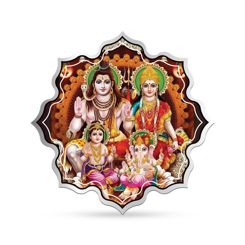 Lord Shiva Parivar 999 Pure Silver Coin Spiritual Design frontside