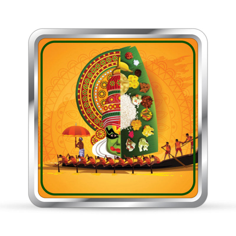 Onam 999 Pure Silver Coin Festive Design frontside
