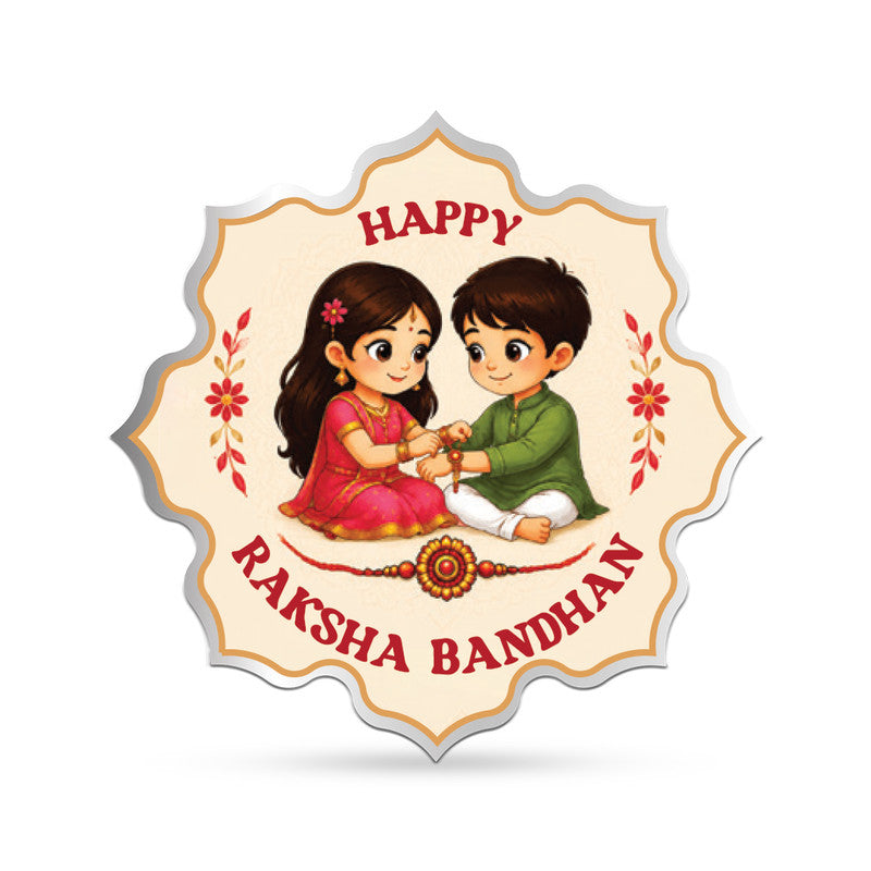 Rakshabandhan 999 Pure Silver Coin Lotus Shape