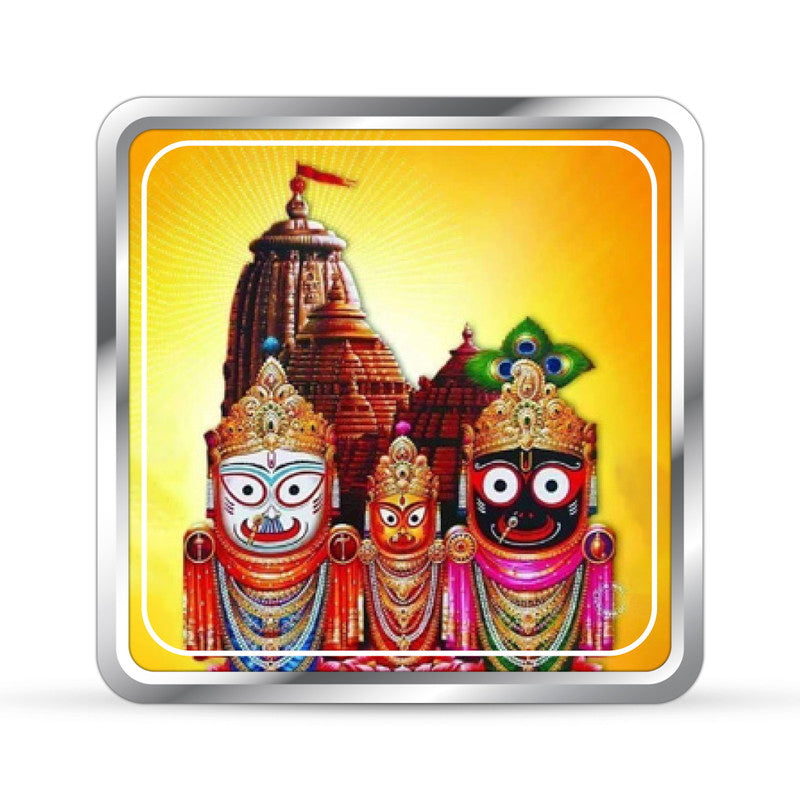 Pure Silver Square Coin Featuring Bhagwan Jagannath Ji – Front Design Close-Up