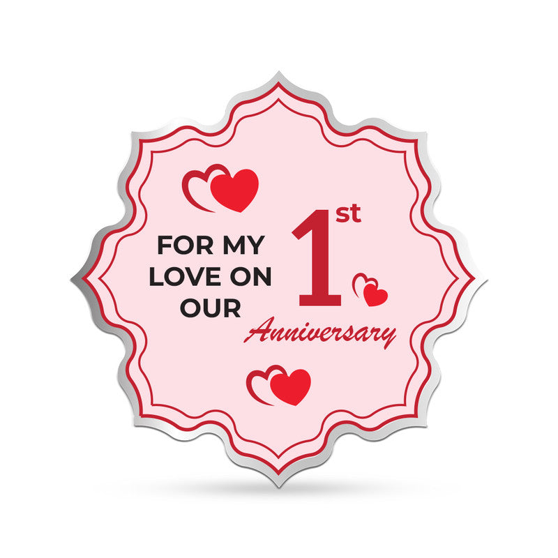 Personalized Anniversary Unique Silver Coin – Lotus Theme Front Design