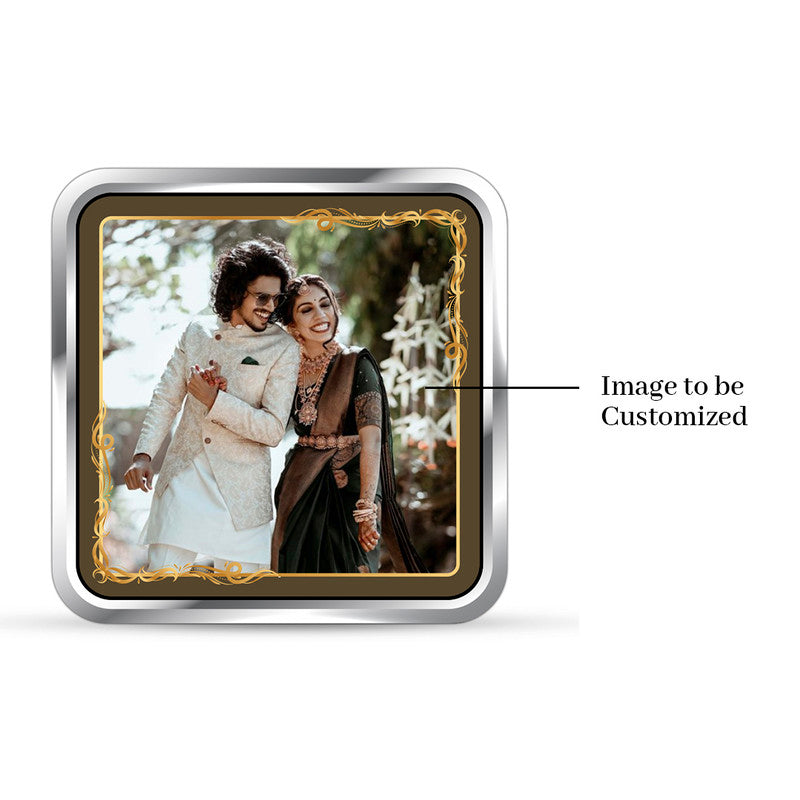 999 Pure Silver Timeless Square Coin – Front Design Close-Up