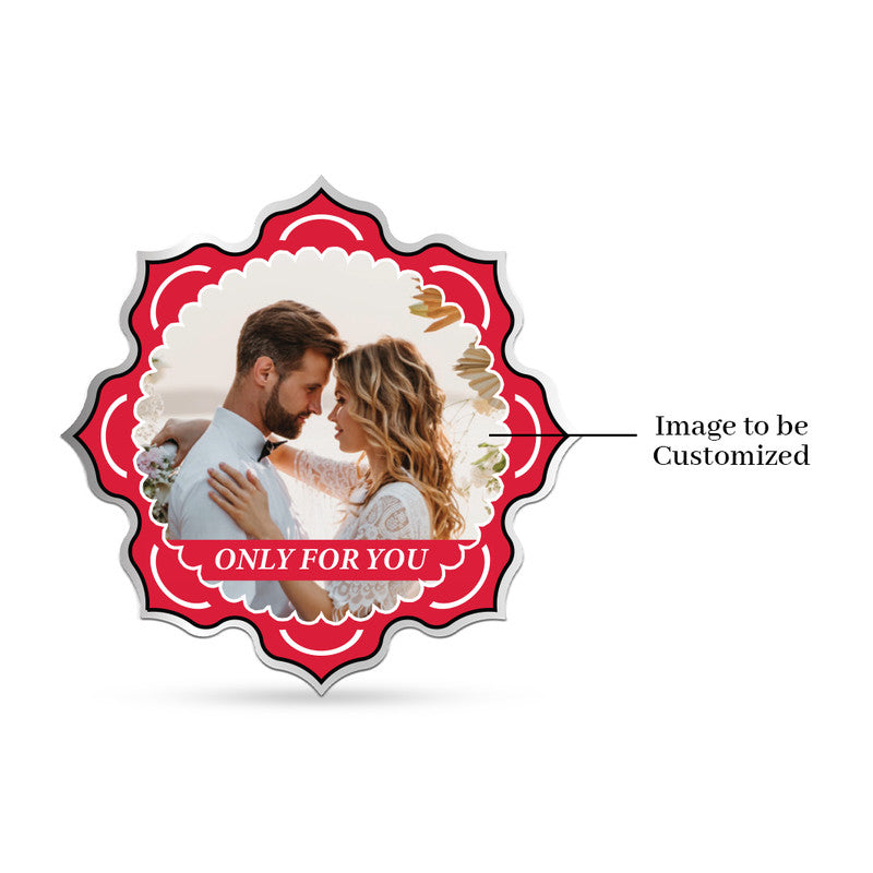 Personalized Commitment of Love Silver Coin – Lotus Theme Front Design