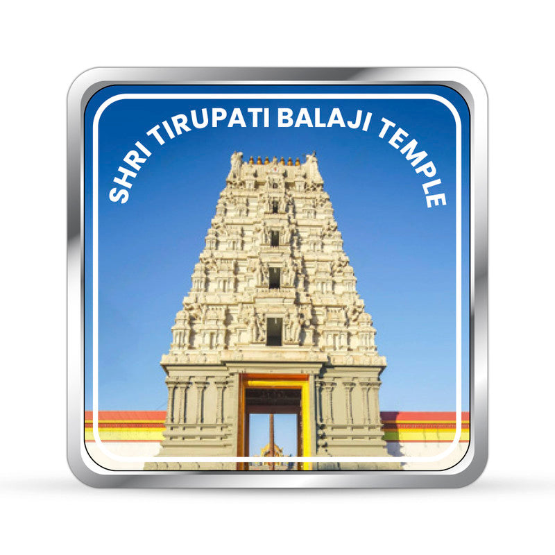 Tirupati Balaji Temple 999 Pure Silver Coin Spiritual Design frontside