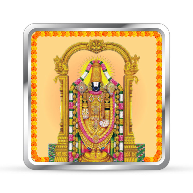 Tirupati Balaji 999 Pure Silver Coin Temple Design frontside
