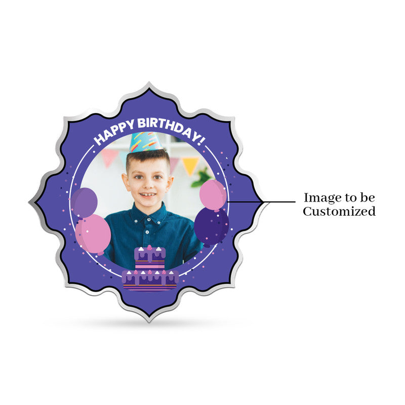 Customized 999 Pure Silver Birthday Coin Gift Lotus Shape