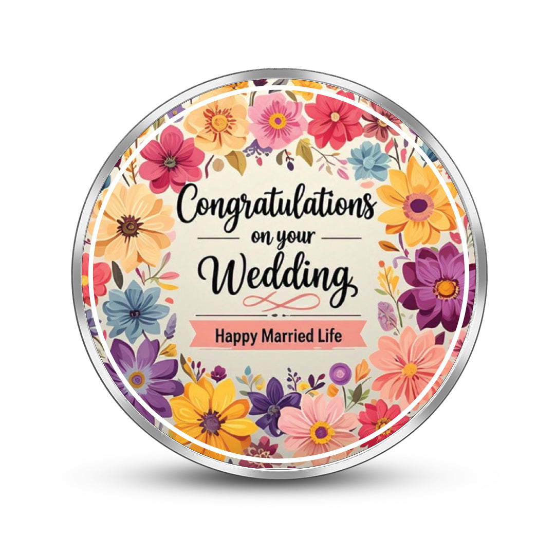 Personalized Wedding Congratulate 999 Pure Silver Coin Round
