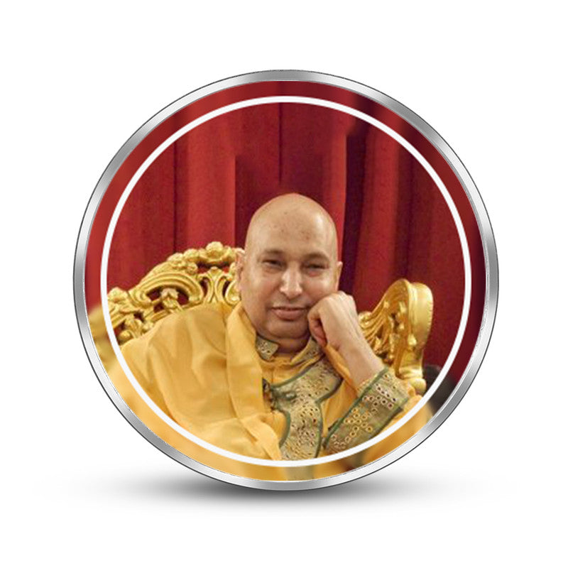 Pure Silver Round Coin Featuring Guru Ji Bade Mandir – Front Design Close-Up