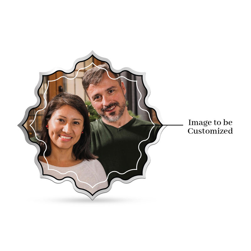 Personalized Lotus Theme 25th Anniversary Silver Coin – Couple Image Design