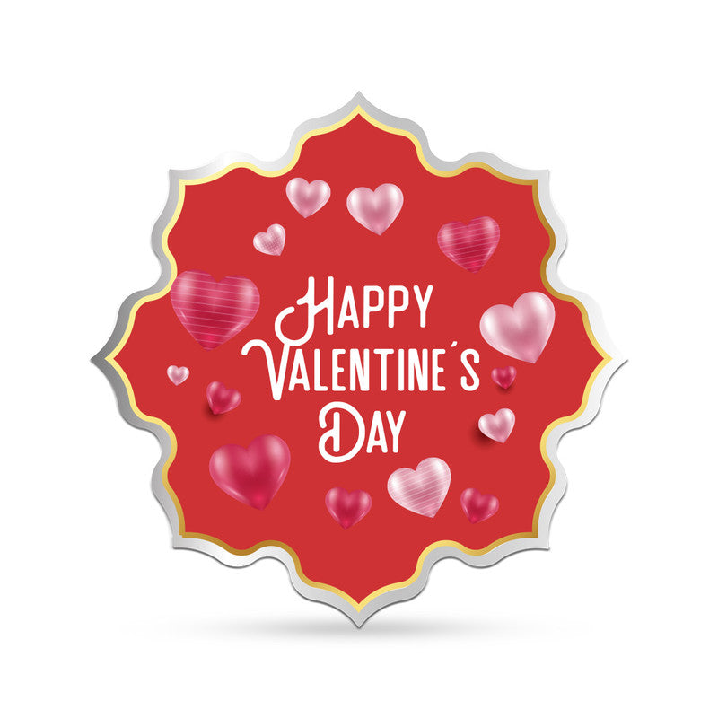 Lotus shape 999 silver coin with Valentine’s Day special customised design.