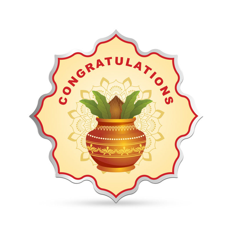 Lotus shape 999 silver coin with personalised house inauguration design.