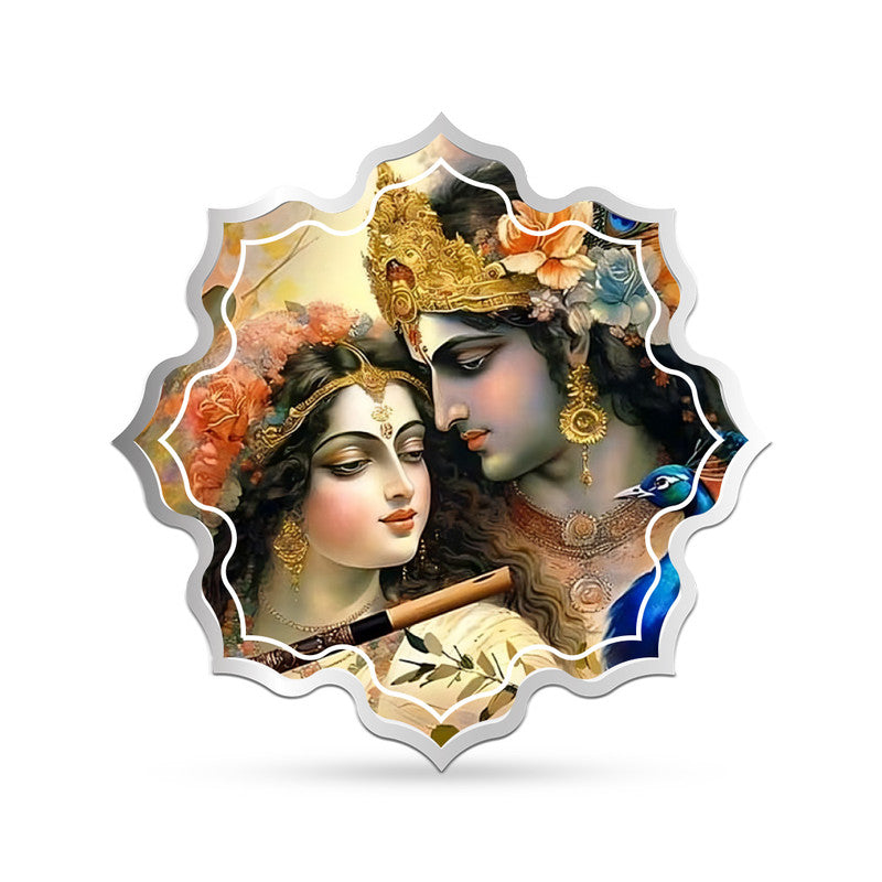Radha Krishna 999 Pure Silver Coin Spiritual Design frontside