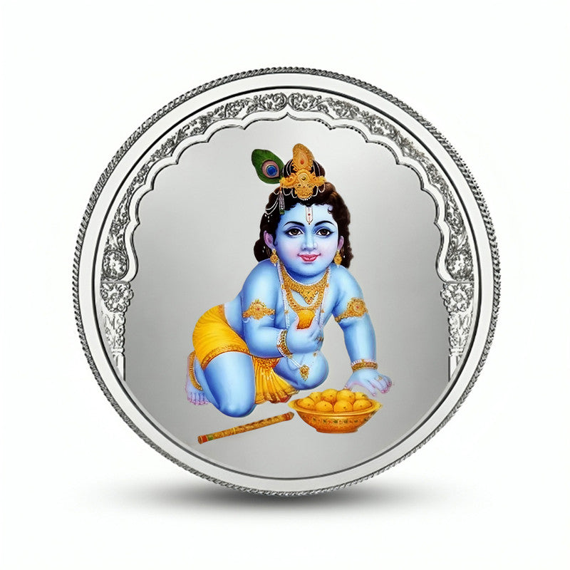Laddu Gopal Ji 999 Pure Silver Coin Round Shape