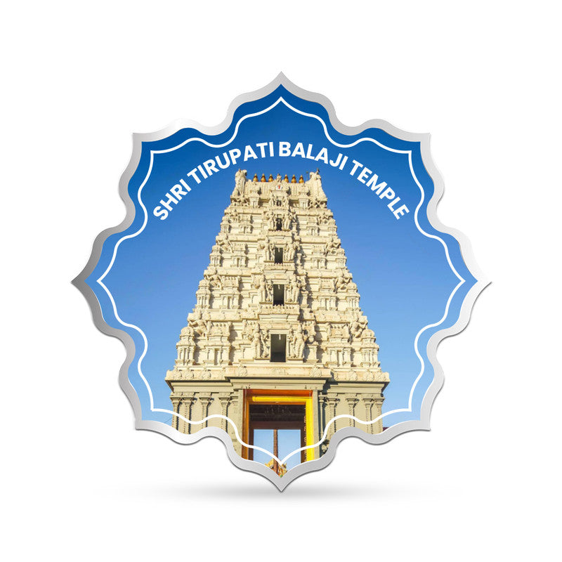 Tirupati Balaji Temple 999 Pure Silver Coin Spiritual Design frontside