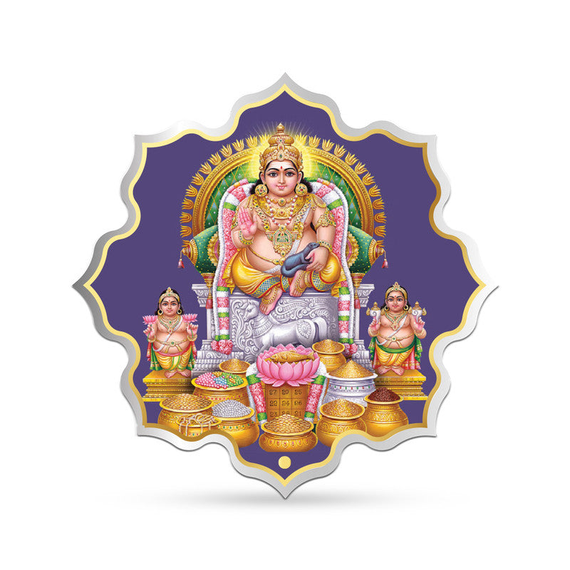 Kuber Ji Shree Yantra 999 Pure Silver Coin Lotus Shape