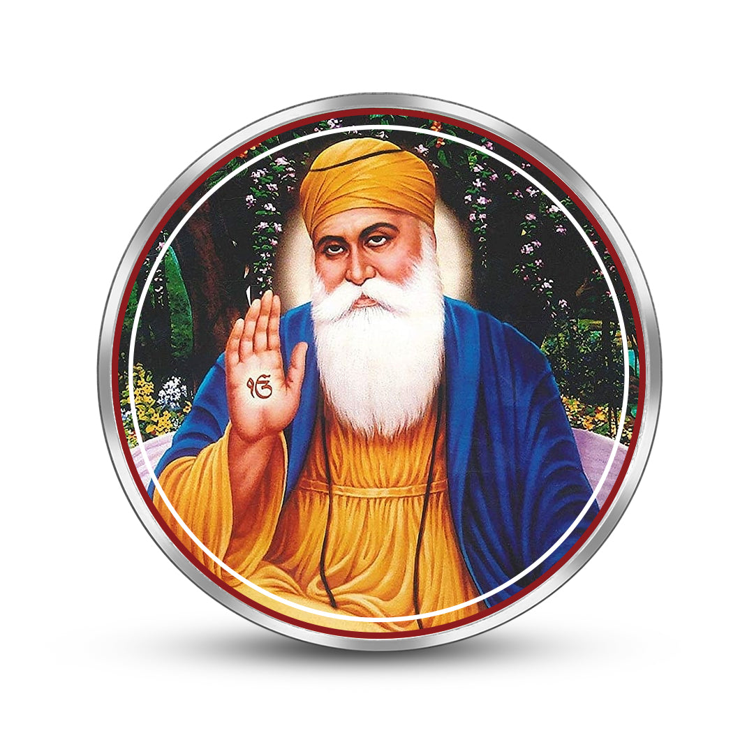 Guru Nanak Dev Ji 999 Pure Silver Coin Sikh Design frontside