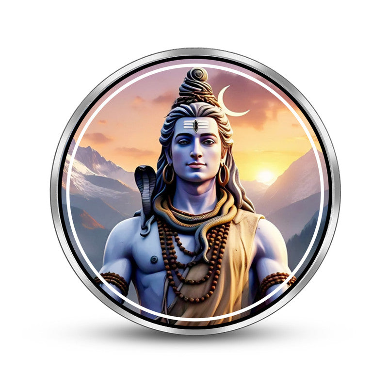 Lord Shiva 999 Pure Silver Coin Round Shape