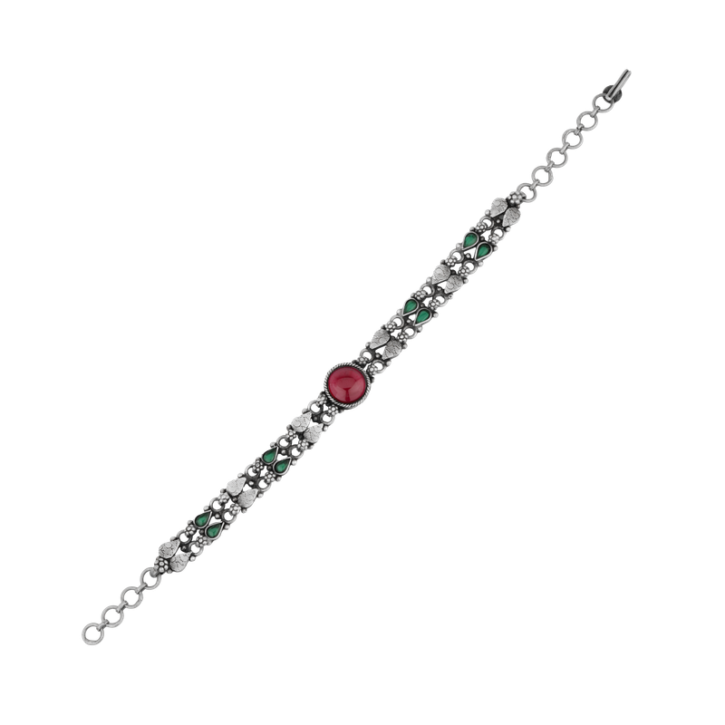 Antique Silver Layered Chain Bracelet