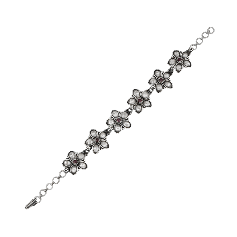 Oxidized Silver Pankhudi Bracelet