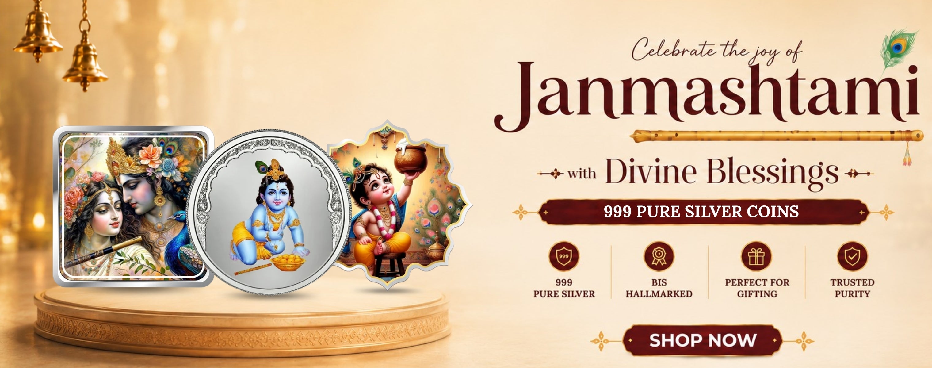 janmashtami 999 pure silver coin website banner
