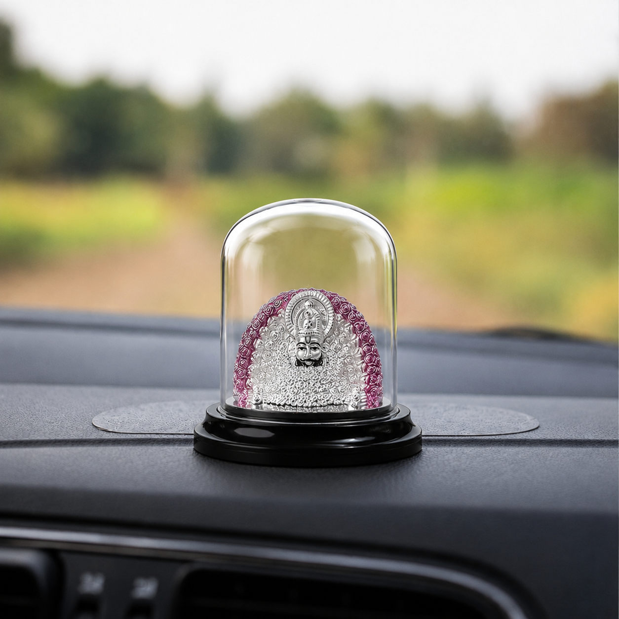 999 Silver Khatu Shyam Idol for Office Desk & Car Dashboard