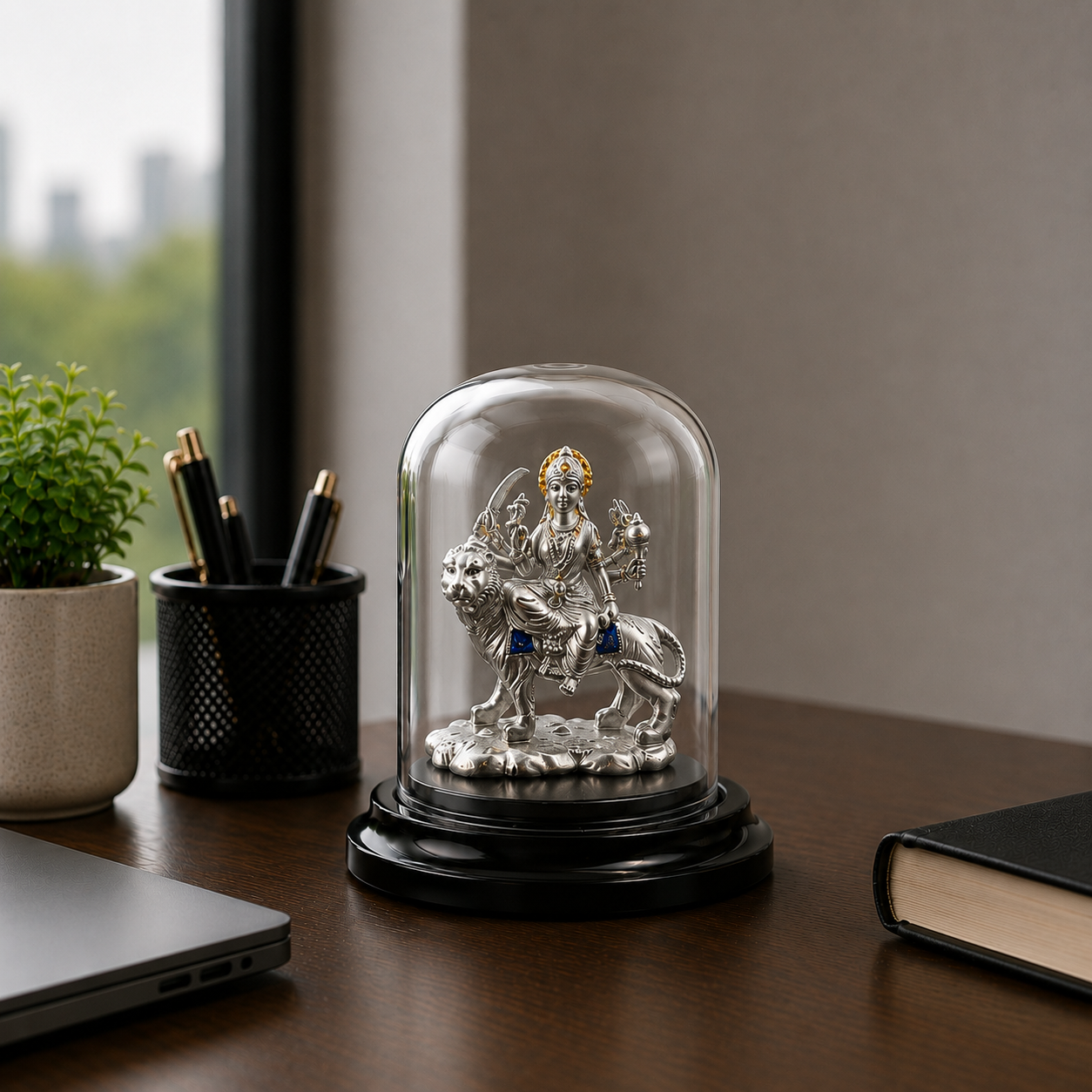 999 Silver Ambey Mata Idol for Office Desk & Car Dashboard