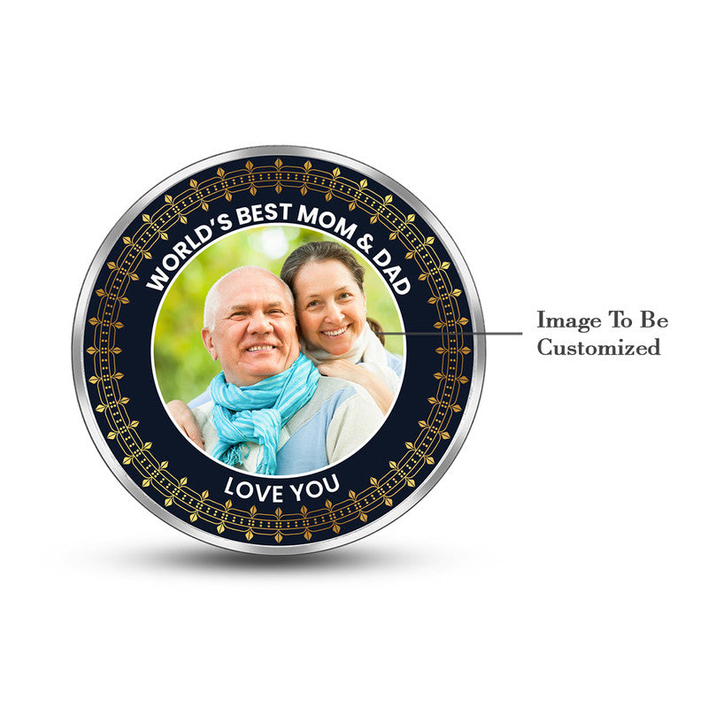 Custom Parent's Anniversary Silver Coin – Personalized Round Design
