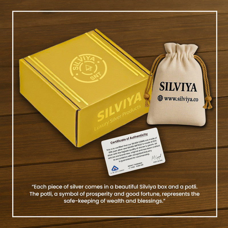 Premium gift box packaging for personalized 999 pure silver square wedding coin — Silviya.