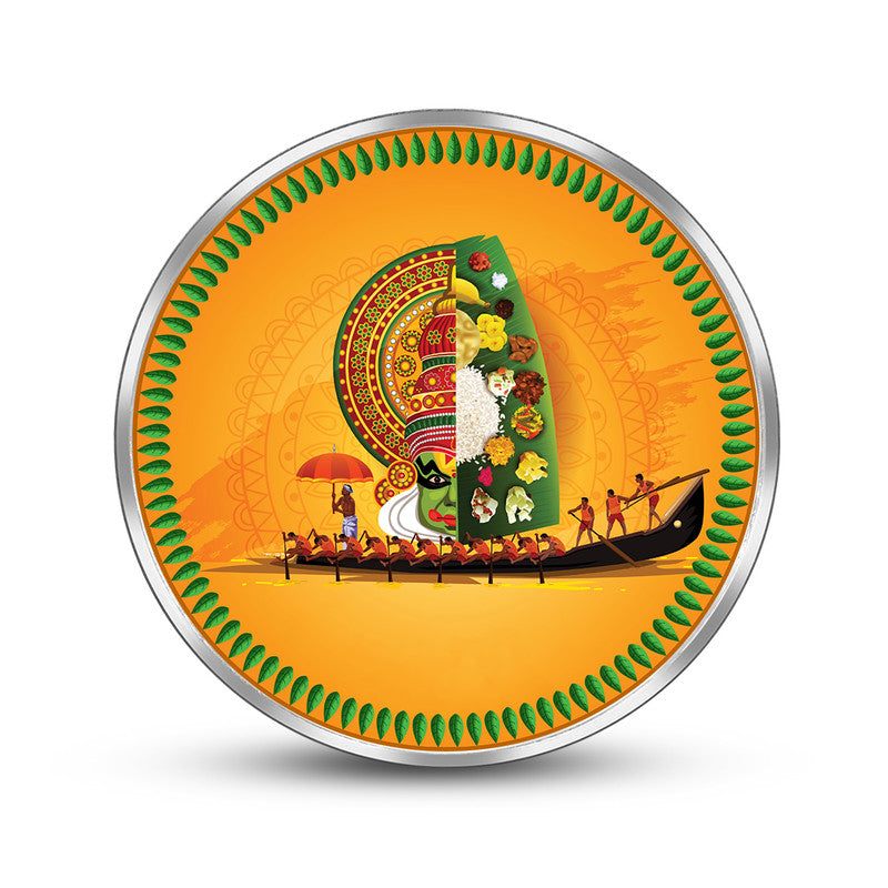 Onam 999 Pure Silver Coin Festive Design frontside