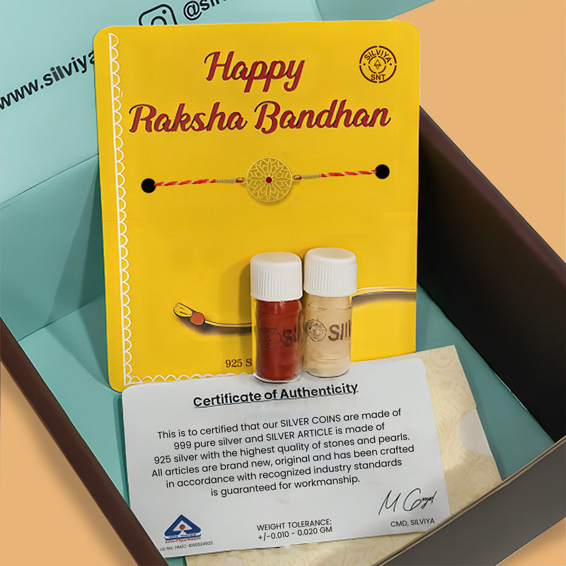Silver Sun Star Rakhi For Brother