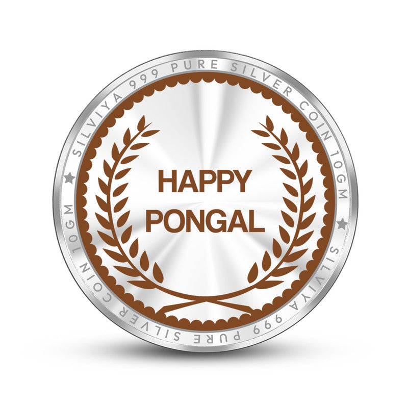 Pongal 999 Silver Coin Round Frame backside