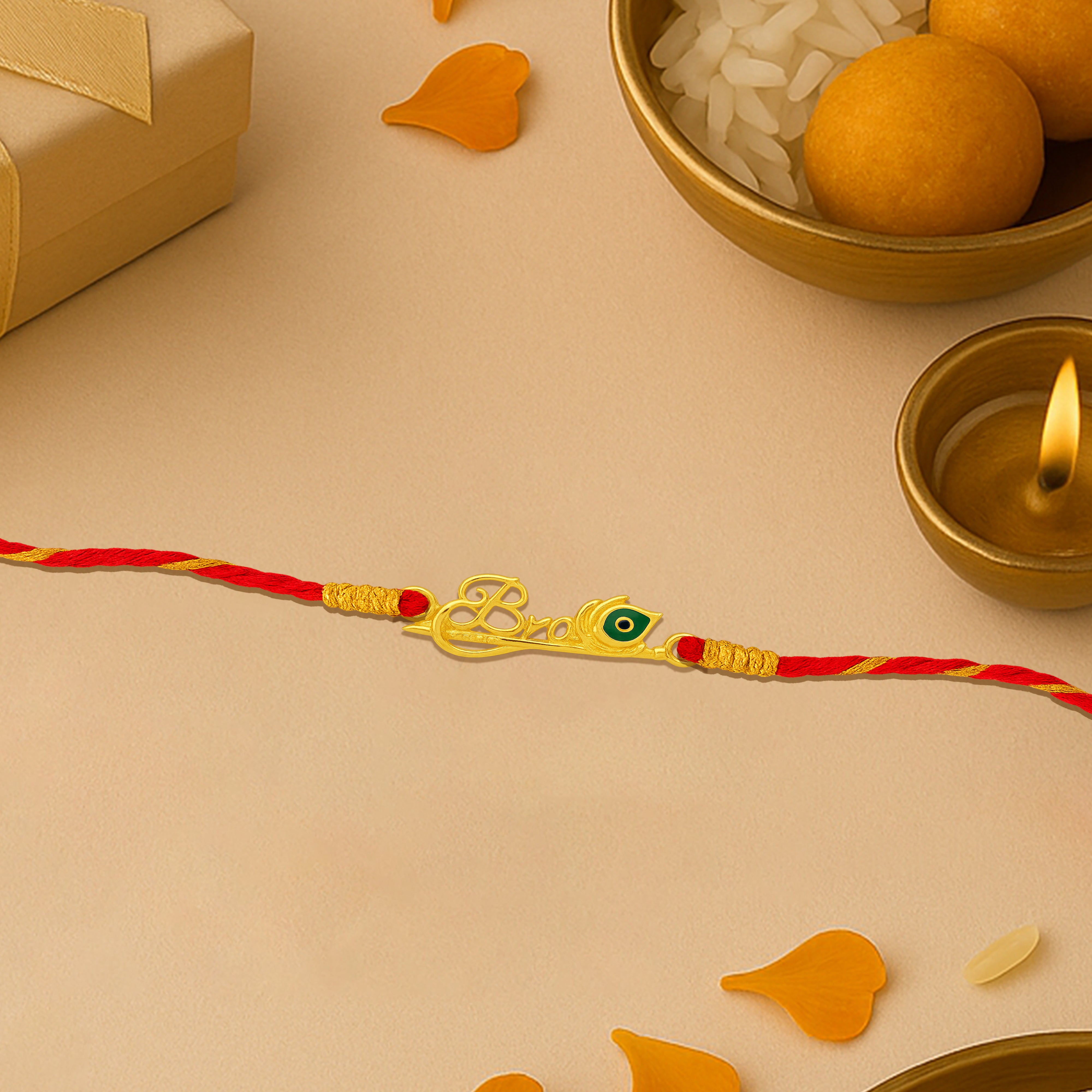 Silver rakhi for brother with Bansuri design – original silver rakhi and silver rakhi design with price for Raksha Bandhan
