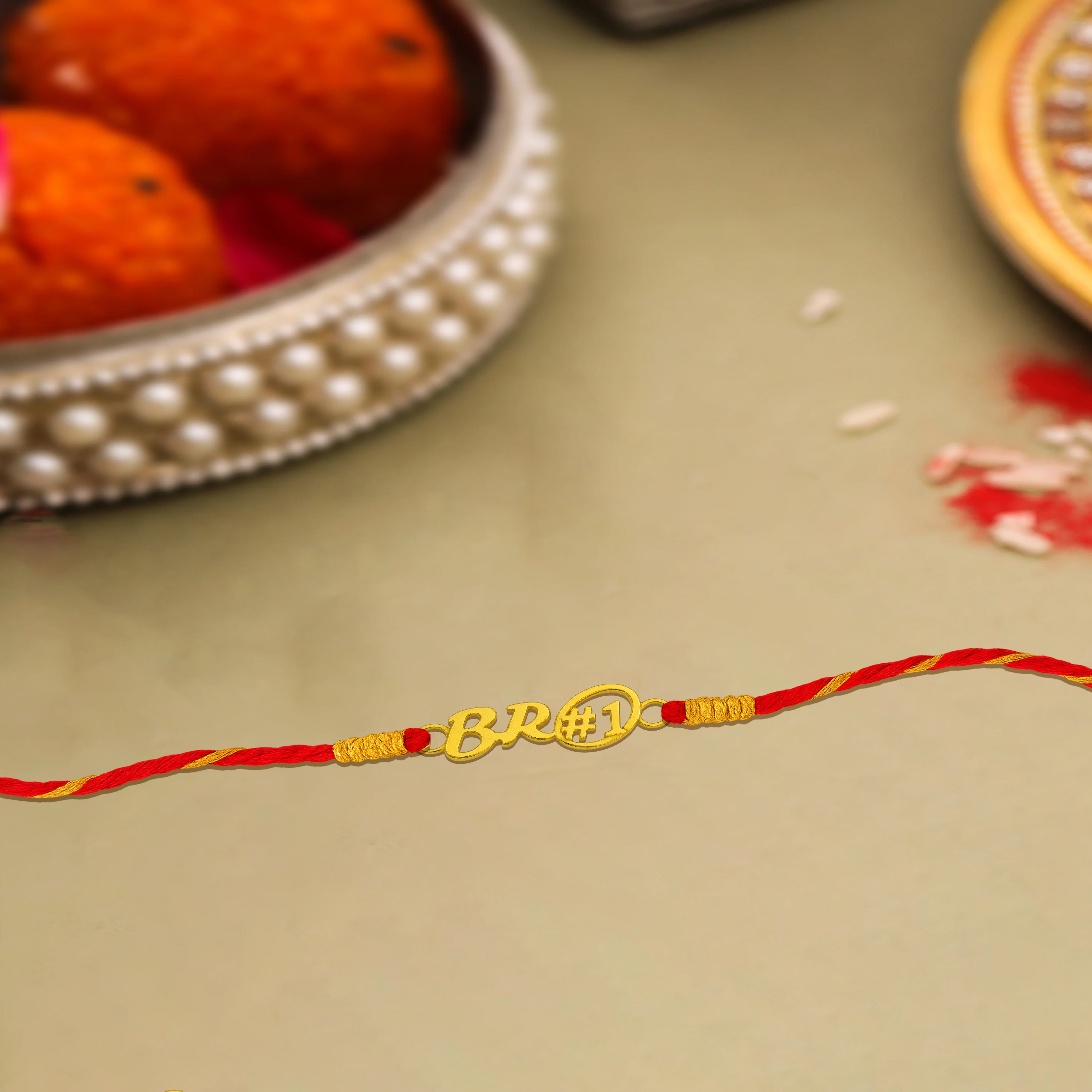 Silver rakhi for brother with Number 1 Bro design – original silver rakhi design with price for Raksha Bandhan