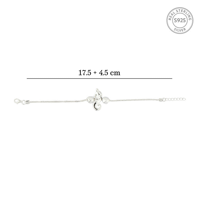 925 silver Ganesh rakhi bracelet for kids with adjustable size 17.5+4.5 cm – pure silver Raksha Bandhan gift