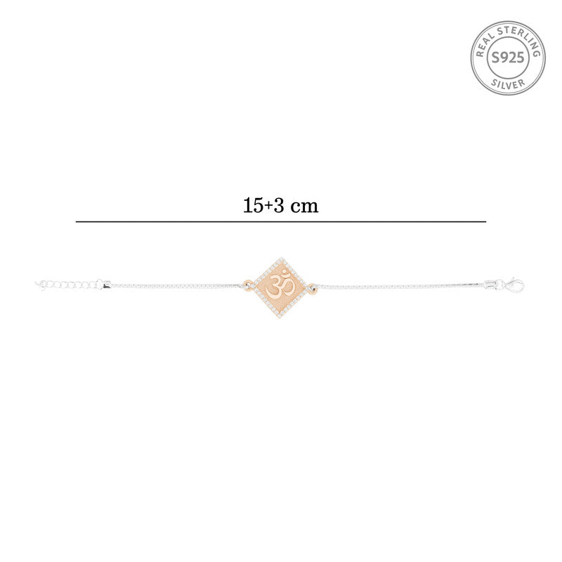 Sterling Silver Om Rakhi Bracelet For Kids