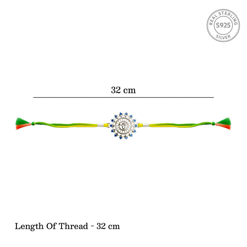 Silver Om Sun Rakhi For Brother