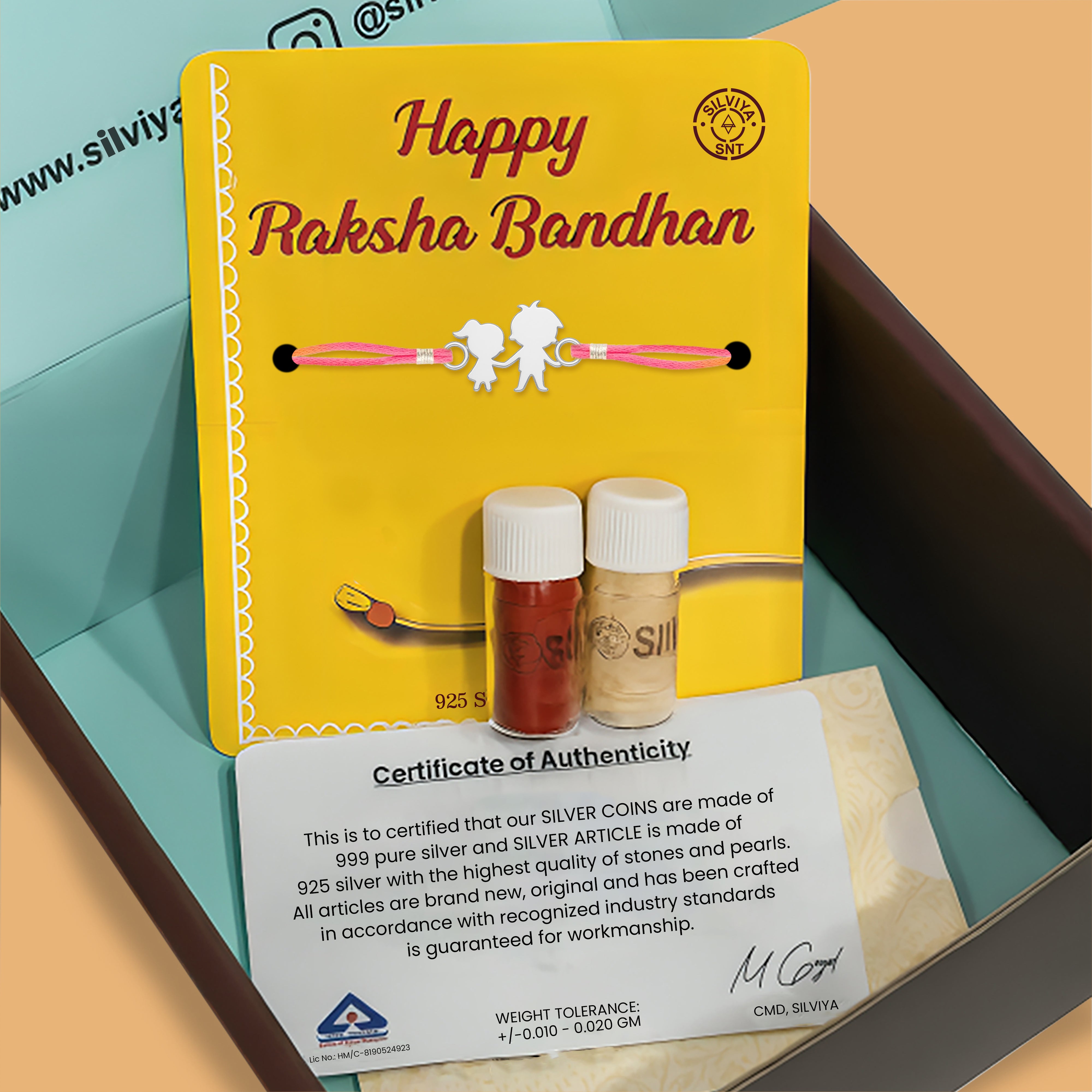 Silver Brother Sister Duo Rakhi For Brother