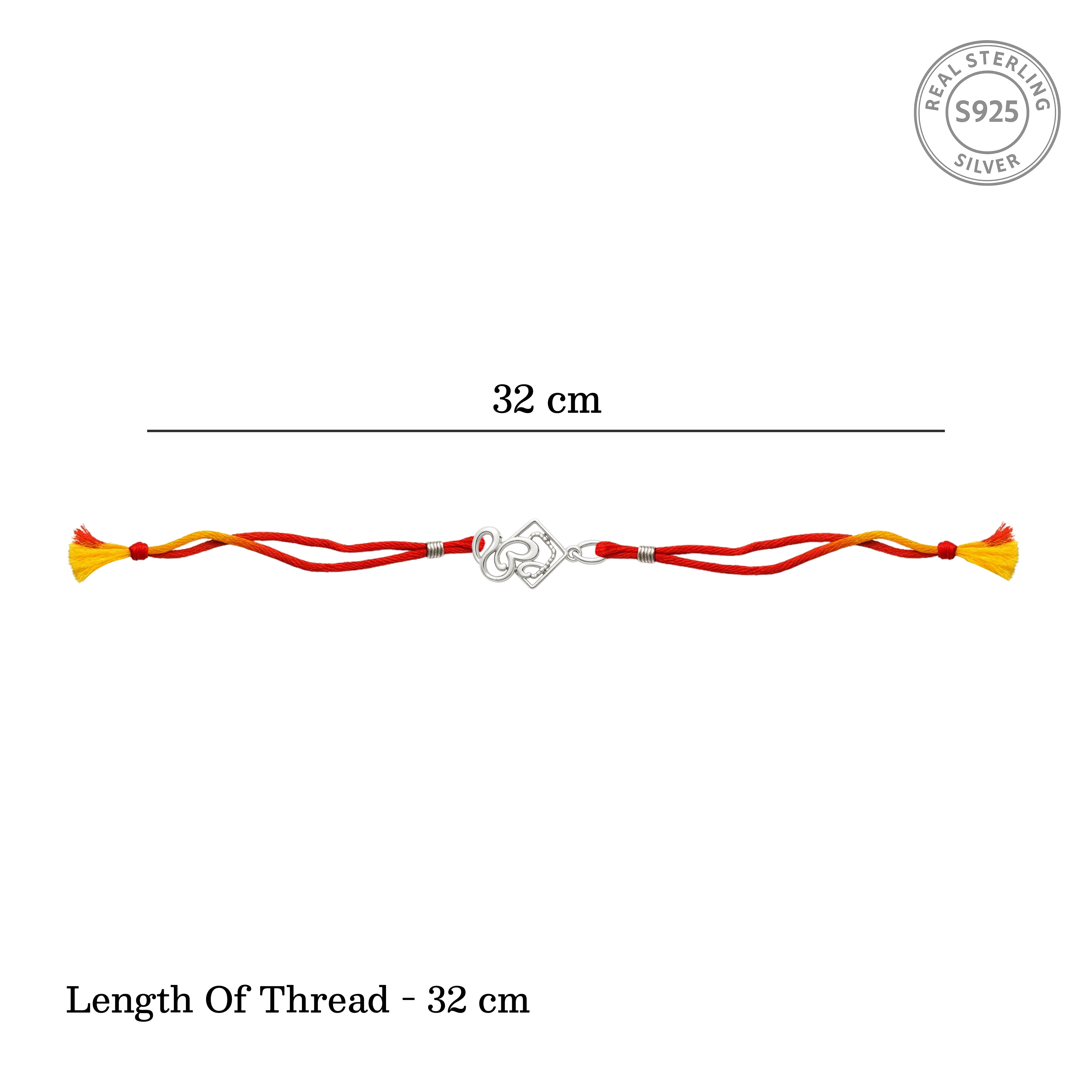 Silver Om Cum Pendant Rakhi For Brother