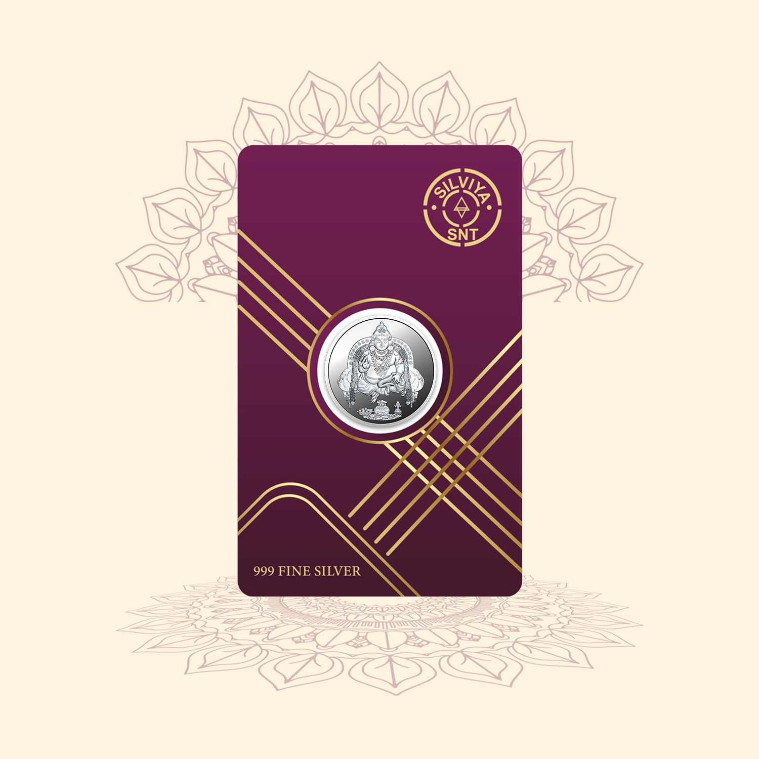 Kuber Ji Yantra 999 Pure Silver Round Coin