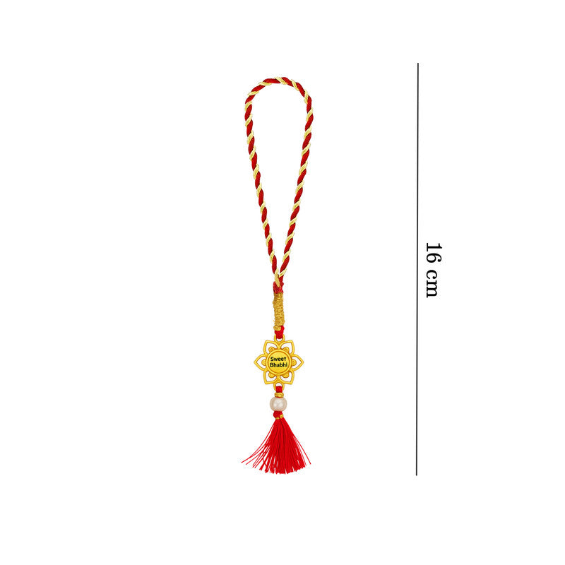 Silver Sweet Bhabhi Lumba Rakhi For Bhabhi