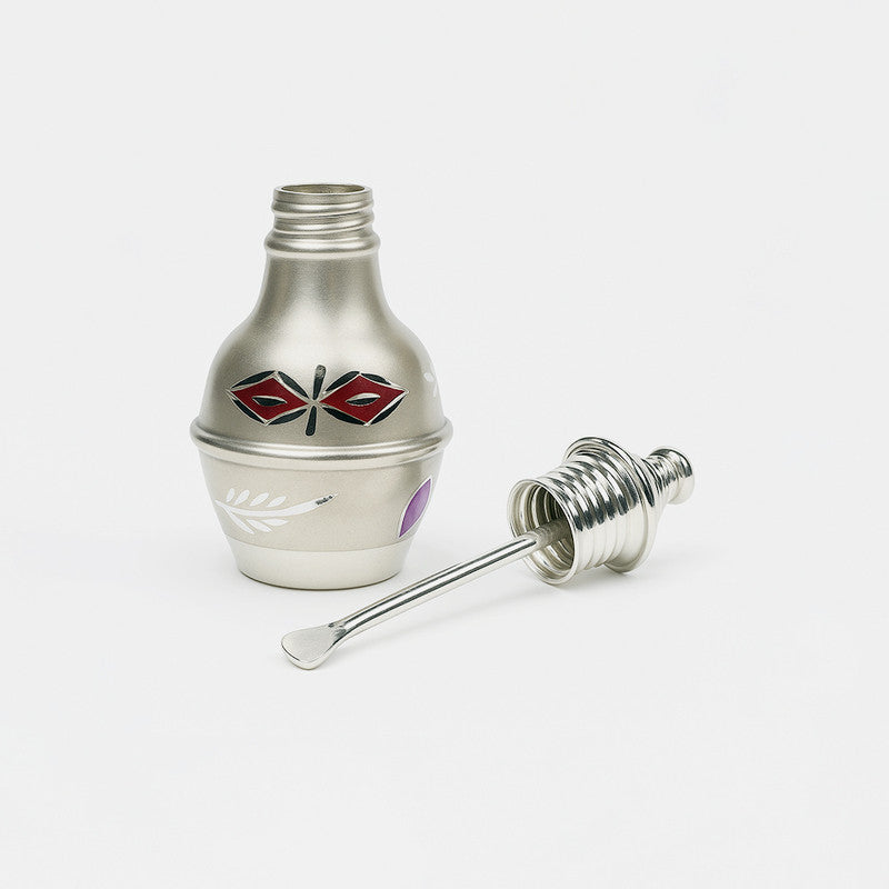 Silver Antique Finish Sindoor Dabbi with Stick – handcrafted sterling silver sindoor box