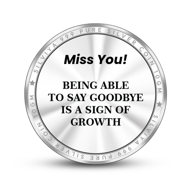 Backside view of round 999 pure silver coin with polished finish.